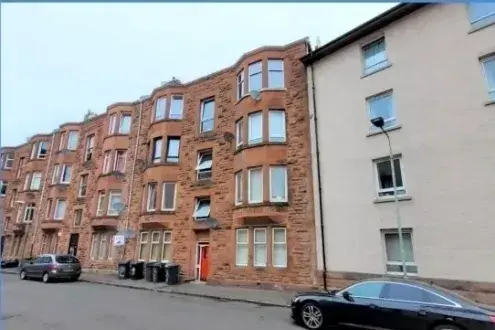 Traditional sandstone tenement terrace in Port Glasgow owned by Ole Properties